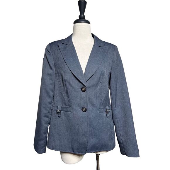 GIORGIO SANT'ANGELO Blue Long Sleeve Blazer Suit Jacket Size 10 - Picture 1 of 5